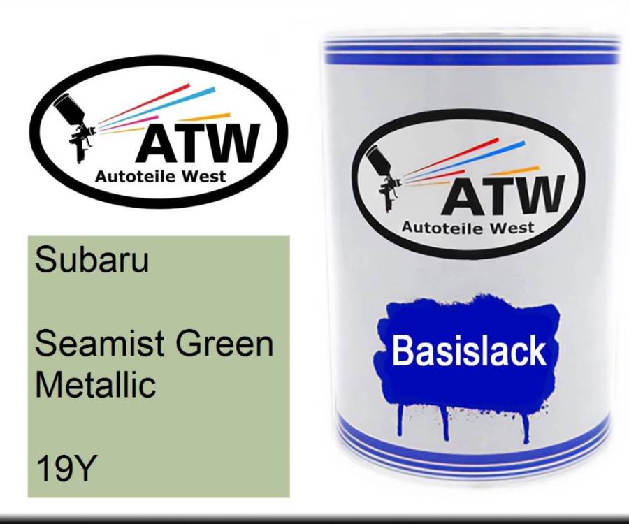 Subaru, Seamist Green Metallic, 19Y: 500ml Lackdose, von ATW Autoteile West.